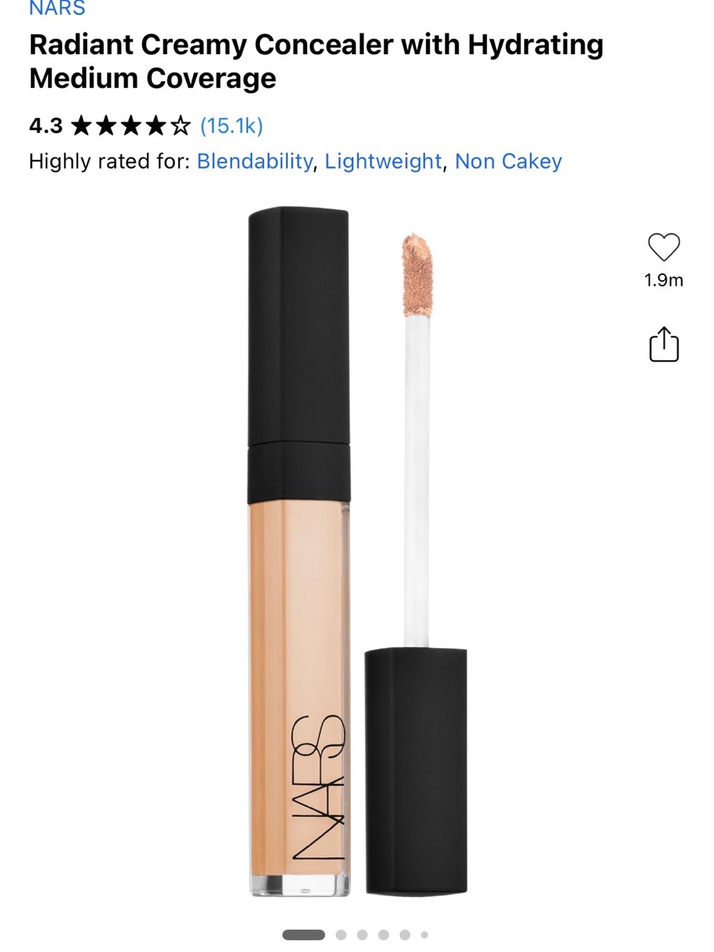 NARS Radiant Creamy Concealer - Tiramisu Medium 1.75 Standard Size .22 oz.